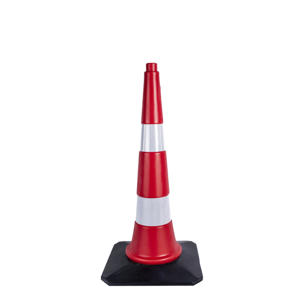75 CM TRAFİK KONİSİ (KAUÇUK TABANLI)